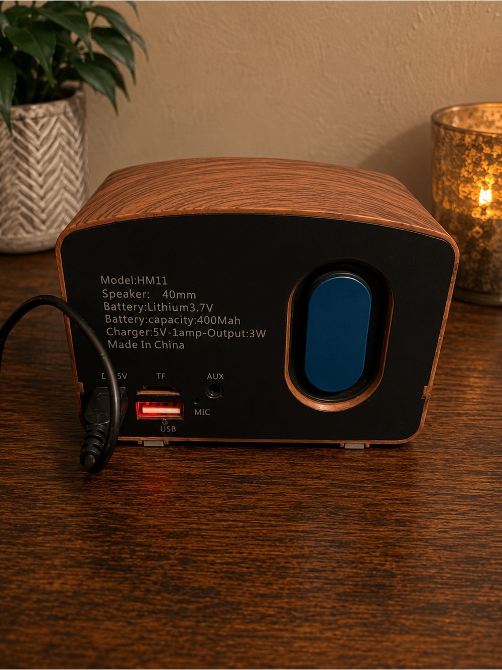 Vintage Style Bluetooth Speaker Retro Radio USB AUX TF Card HM11 - Picture 4 of 8